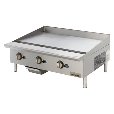 Winco NGGD-36M 36 Inch Gas Griddle Countertop with 3 Burners 90000 BTU