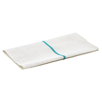 Winco BTH-2028G 20 Inch Herringbone Towel Lint Free Green Stripe Poly Cotton