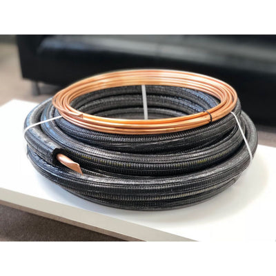 GelBlack GBW.UN387812050B, 3/8 in x 7/8 in x 50 ft AC Line Set, Insulated Copper Refrigerant Lines, 1/2 in Suction Insulation, Sweat Connections