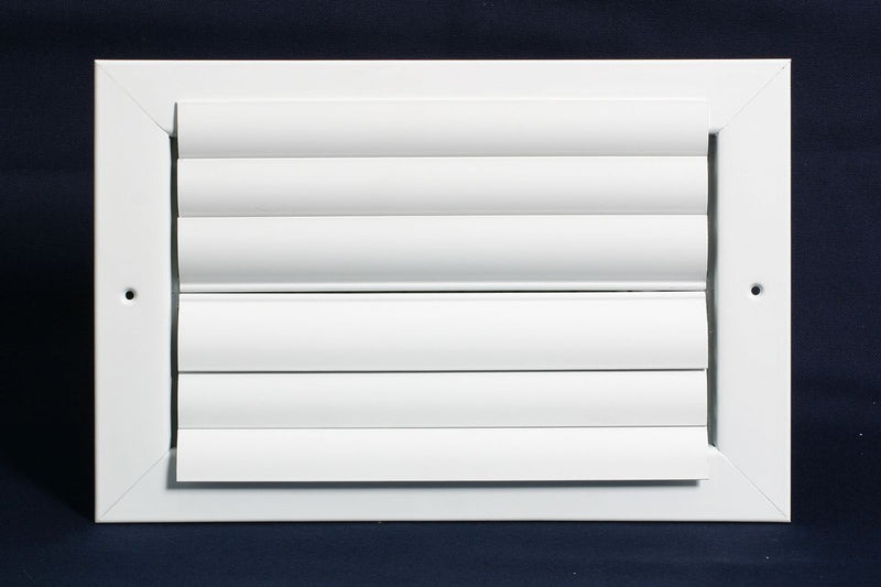 Grille Tech CL2M1206, 12x6 2-Way Air Register, White Aluminum Sidewall & Ceiling Air Vent with Multi-Shutter Damper