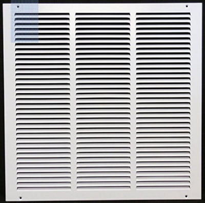 Grille Tech RA1808, 18x8 Return Air Filter Grille, White Aluminum Filter Back Vent Cover
