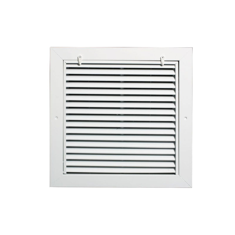 Grille Tech RAFFS1818, 18x18 Return Air Filter Grille, White Aluminum Filter Back Vent Cover, Fits 18x18x1 Filter