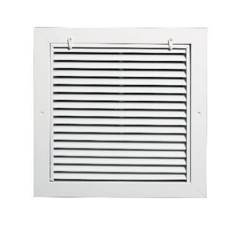 Grille Tech RAFFS2222, 22x22 Return Air Filter Grille, White Aluminum Filter Back Vent Cover, Fits 221/8x221/8 Filter