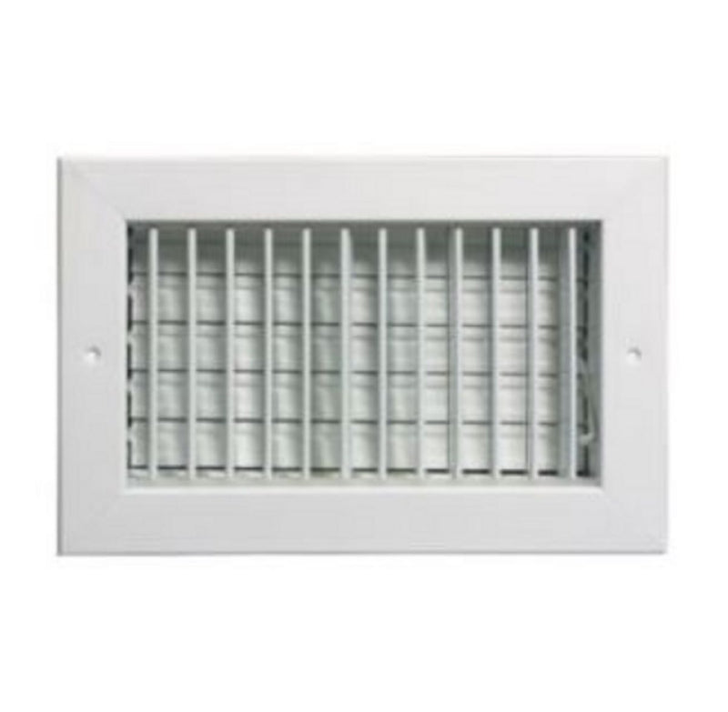 Grille Tech VM0808, 8x8 Air Register, White Aluminum Sidewall & Ceiling Air Vent with Multi-Shutter Damper