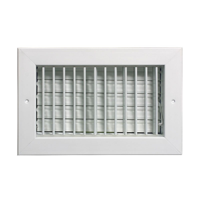 Grille Tech VM1006, 10x6 Air Register, White Aluminum Sidewall & Ceiling Air Vent with Multi-Shutter Damper