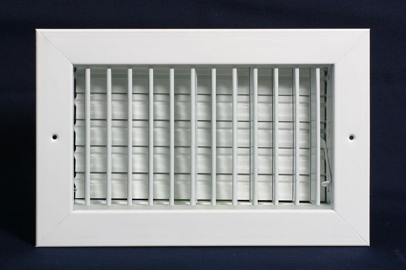 Grille Tech VM2004, 20x4 Air Register, White Aluminum Sidewall & Ceiling Air Vent with Multi-Shutter Damper