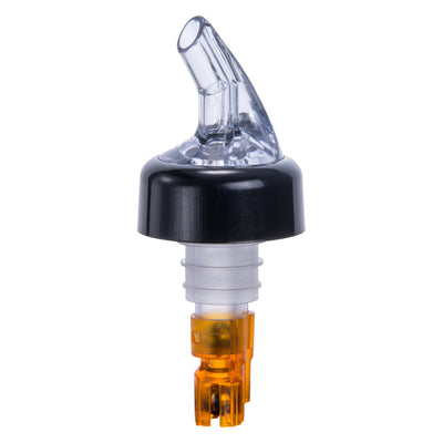 Winco PPA-050 1/2 Oz Clear Spout Measuring Pourer with Black Collar Plastic