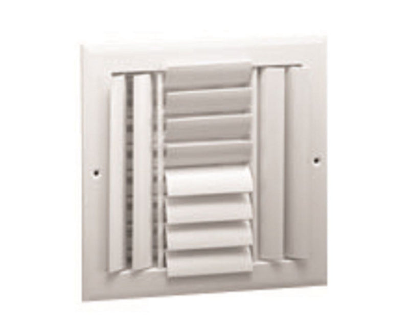 Hart & Cooley 022155, 12x12 4-Way Air Register, White Aluminum Sidewall & Ceiling Air Vent, A614MS Series