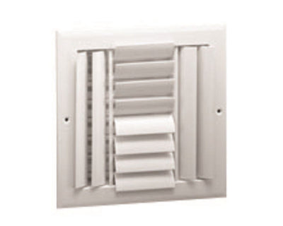 Hart & Cooley 022162, 14x14 4-Way Air Register, White Aluminum Sidewall & Ceiling Air Vent, A614MS Series