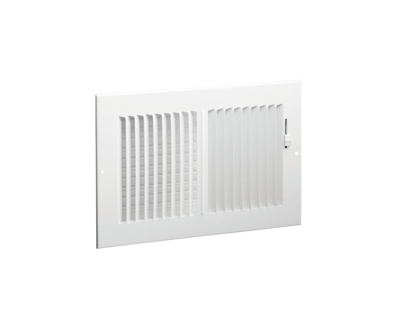 Hart & Cooley 043840, 14x4 2-Way Air Register, White Steel Sidewall & Ceiling Air Vent with Multi-Shutter Damper, 682 Series