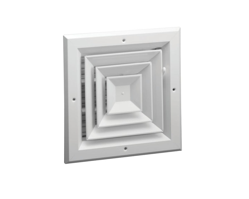 Hart & Cooley 050716, 8x8 4-Way Ceiling Diffuser, White Aluminum Ceiling Air Vent, A504MS Series