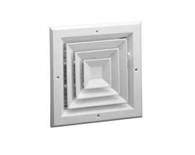Hart & Cooley 050718, 12x12 4-Way Ceiling Diffuser, White Aluminum Ceiling Air Vent, A504MS Series