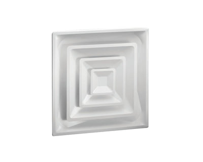 Hart & Cooley 050350, 4-way,6to12collar 4-Way Ceiling Diffuser, White Steel Ceiling Air Vent