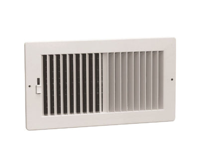 Hart & Cooley 550824, 8x4 2-Way Air Register, White Engineered Sidewall & Ceiling Air Vent with Multi-Shutter Damper, RZ682 Series
