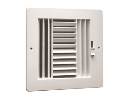 Hart & Cooley 556824, 10x10 2-Way Air Register, White Engineered Sidewall & Ceiling Air Vent with Multi-Shutter Damper, RZ684 Series