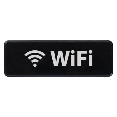 Winco SGN-330 9 Inch Information Sign Compliance WIFI Symbol White on Black
