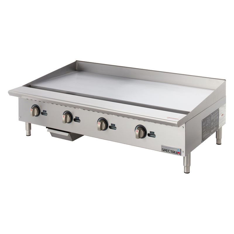 Winco NGGD-48M 48 Inch Gas Griddle Countertop with 4 Burners 120000 BTU