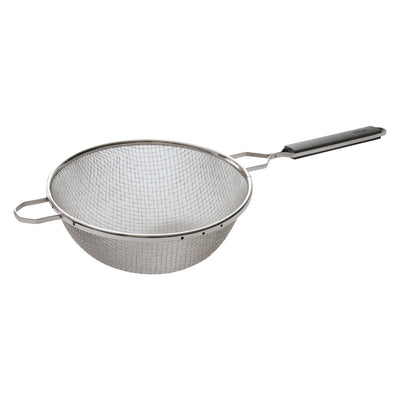 Winco MSTP-10DM 10 Inch Double Medium Mesh Strainer Plastic Handle Stainless Steel