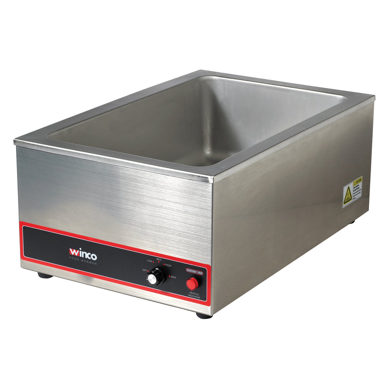 Winco FW-S500 22 Inch Electric Countertop Food Warmer - 1200W Stainless Steel Temperature Control