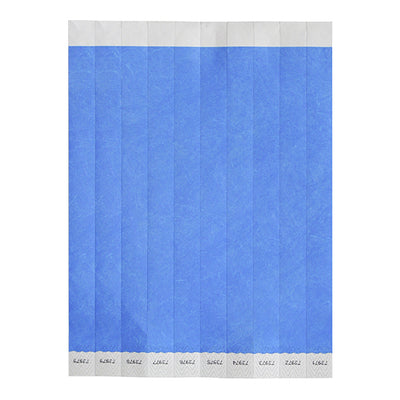 Winco WB-100B-S Bar Maid Waterproof Tear-Free Wristbands - Blue Solid (500 Pieces/Pack)