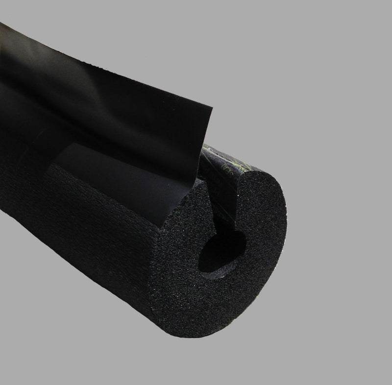 K-Flex 6RXLO048118, 1-1/8 in ID Pipe Insulation x 1/2 in Wall x 6 ft, Black Closed-Cell Foam Tube, R3.1, Insul-Lock