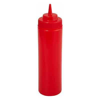 Winco PSW-16R 16 Oz Squeeze Bottle Red BPA Free Plastic - Condiment Dispenser