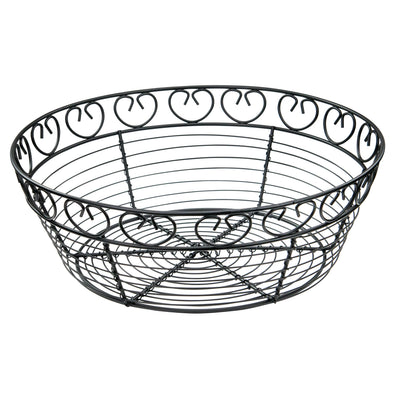 Winco WBKG-10R 10 Inch Diameter Round Basket Wire Construction Black