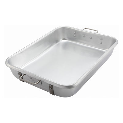 Winco ALRP-1824 24 Inch Double Roast Pan Heavy Duty Aluminum with straps