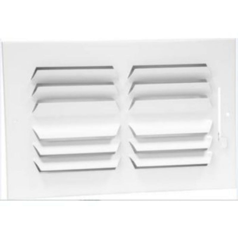 Lima 703884, 10x6 2-Way Air Register, White Steel Sidewall & Ceiling Air Vent with Multi-Shutter Damper