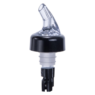 Winco PPA-063 5/8 Oz Measuring Pourer with Black Collar Plastic Clear Spout