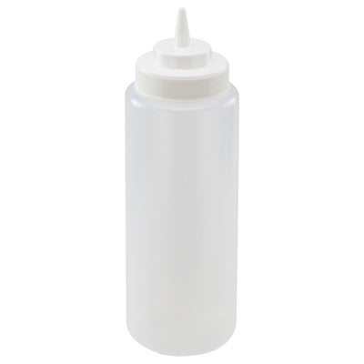 Winco PSW-32 32 Oz Squeeze Bottle Clear Plastic BPA Free 6 Packs