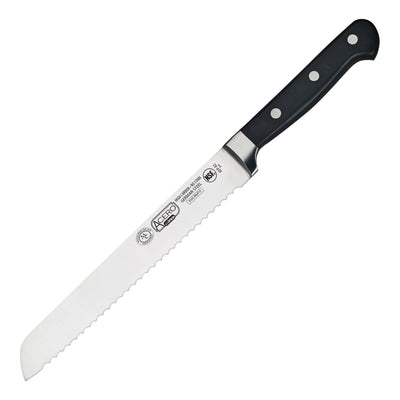 Winco KFP-82 8 Inch Blade 13-1/4 Inch Overall Length Bread Knife POM Black High Carbon