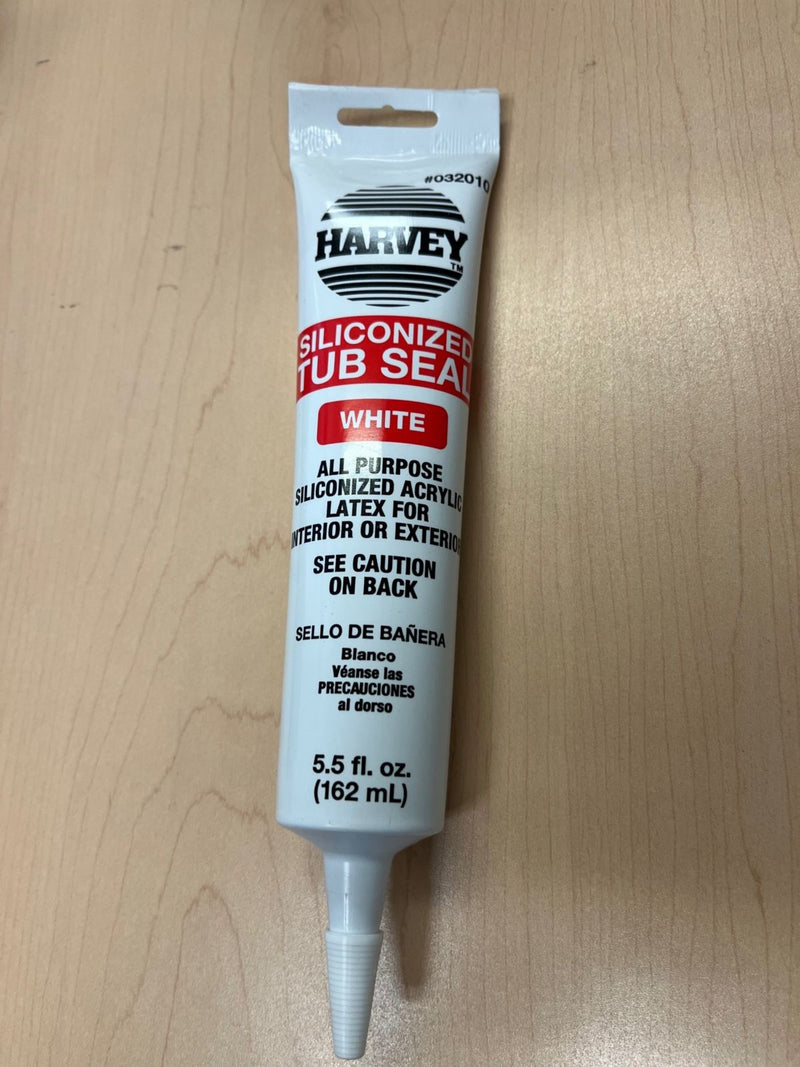 Harvey 032010, 5.5 oz White Tub Caulk, 5 1/2 oz