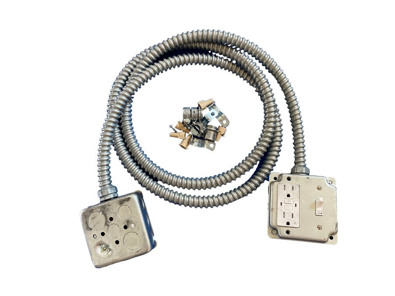 ESP HVACSC-1, Pre Wired, GFCI and Service Switch with 8 ft Whip and Junction Box, 2 in x 3 in