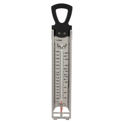 Winco TMT-CDF4 2 Inch Paddle Type Deep Fry Candy Thermometer with Pot Clip