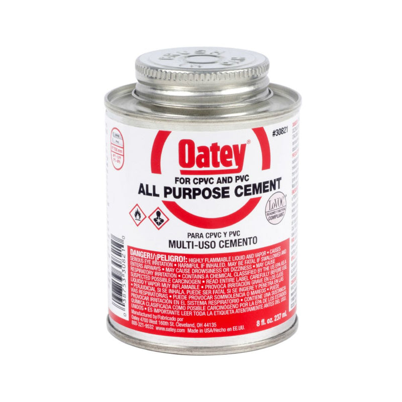Oatey 530-30821, All Purpose Clear PVC Cement - 8 oz