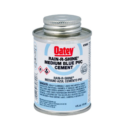 Oatey 530-30890, Rain-R-Shine, Blue PVC Cement - 4 oz