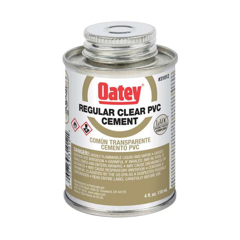 Oatey 5-14, 31012 - Clear PVC Cement - 4 oz, 1/4 Pint