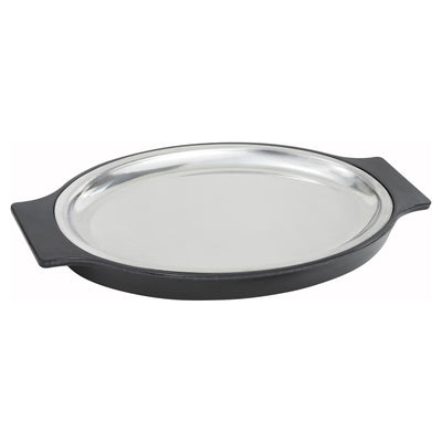 Winco SIZ-11ST 11 Inch Oven Safe Platter and Bakelite Underliner Set