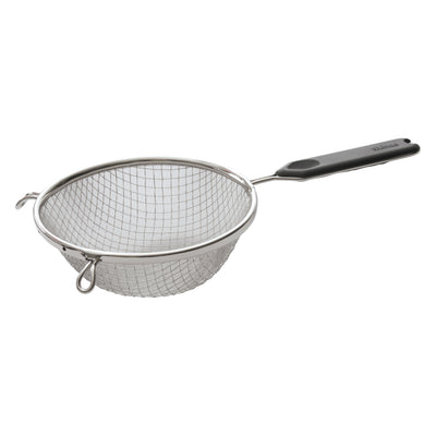 Winco 6.5" Double Fine Mesh Strainer - 12.75" Long Plastic Handle