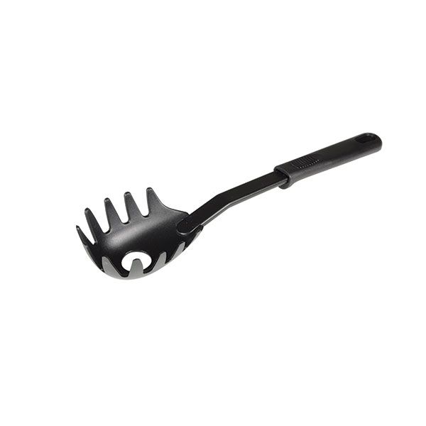 11" Heat-Resistant Nylon Pasta Fork - Black Spaghetti Server | Thunder Group PLPP003BK