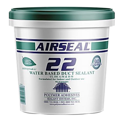 Polymer Adhesives 1-AS22-01G-00, AS22-1(G) - Airseal #22-1 Grey, Water Based Duct Sealant
