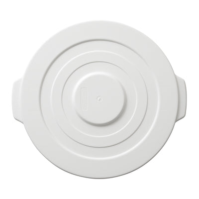 Winco PTCL-10W 17 Inch Lid Impact-Resistant HDPE White Trash Receptacle