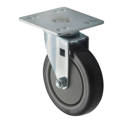 Winco CT-44 5 Inch Diameter Plate Caster Set 220 lbs Capacity Polyurethane Wheels