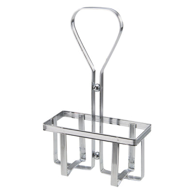 Winco WH-5 4.5 Inch Oil and Vinegar Cruet Rack Square Chrome Plated Metal