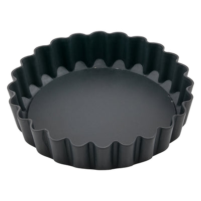 Winco FQP-4 4 Inch Quiche Pan Set Non-Stick Steel Removable Bottom