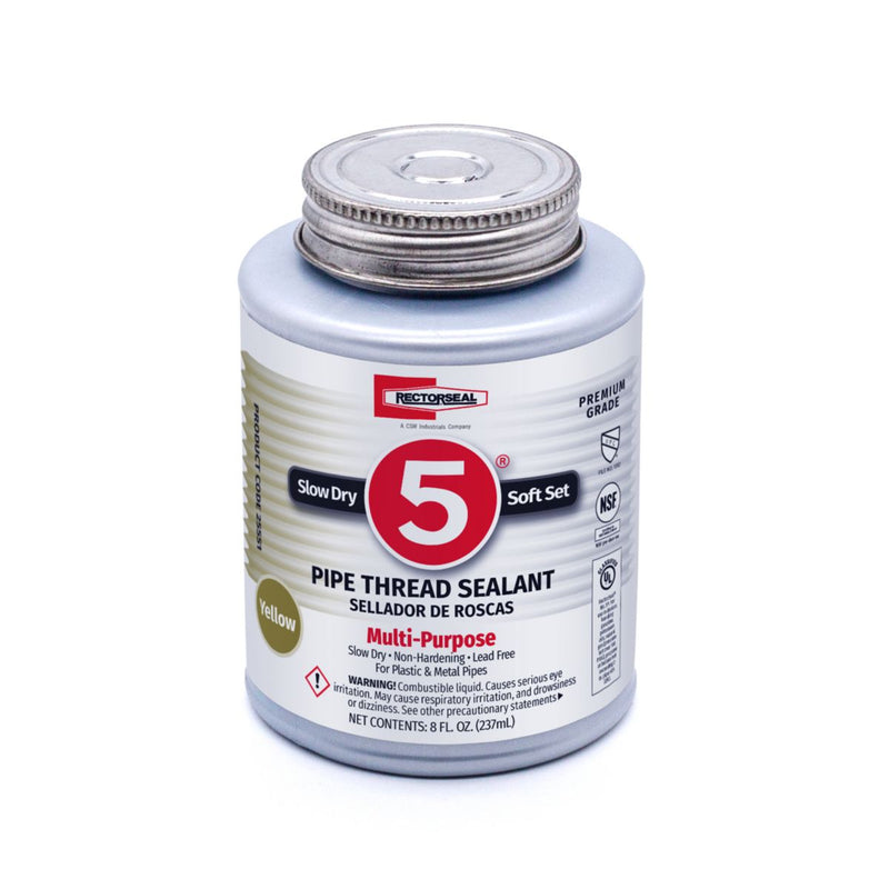 RectorSeal 25551, #5 Multi-Purpose Pipe Thread Sealant, 1/2 Pint Can, 8 oz (236 ml)