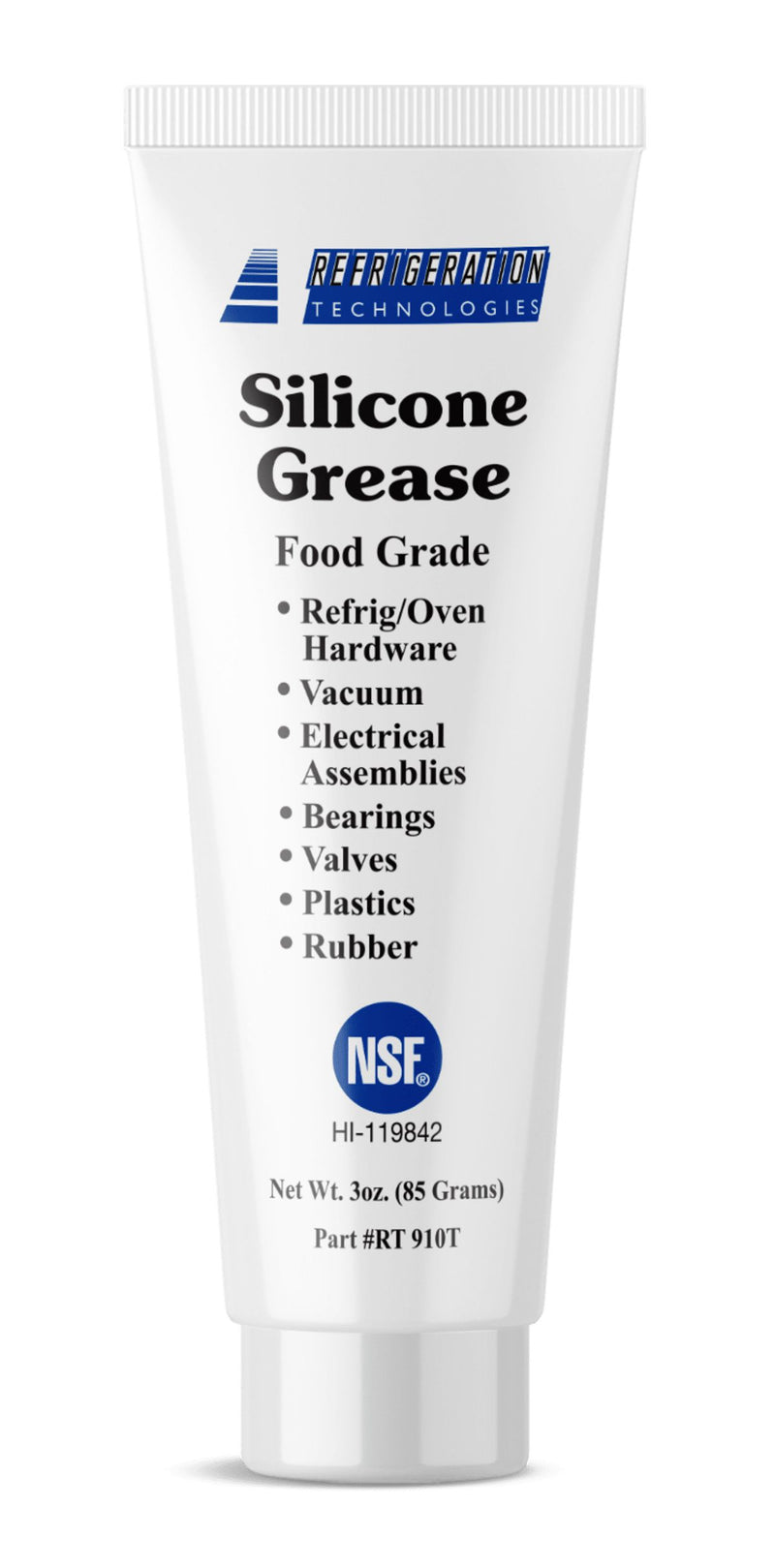 Refrigeration Technologies RT910T, Food Grade Silicone Grease, Lubricant, 3 oz