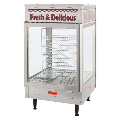 Winco 51012 19 Inch Three Tier Countertop Hot Food Display Case with Rotating Racks