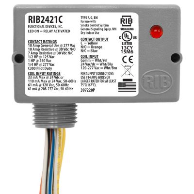 RIB Relay 10 Amp 24 Vac Spdt RIB2421C